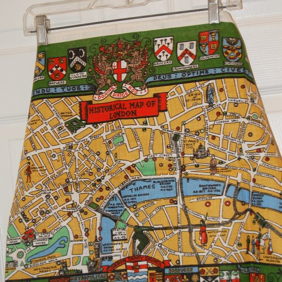 Collectable Irish Linen Towel Historical Map of London 19" 1/2" by 30" - Picture 10 of 15